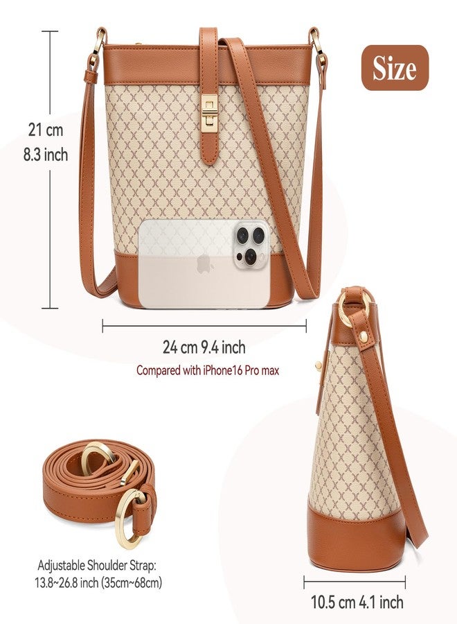Peacocktion Bucket Bags for Women Trendy Vegan Leather Small Crossbody Purses Designer Shoulder Handbag - Image 5