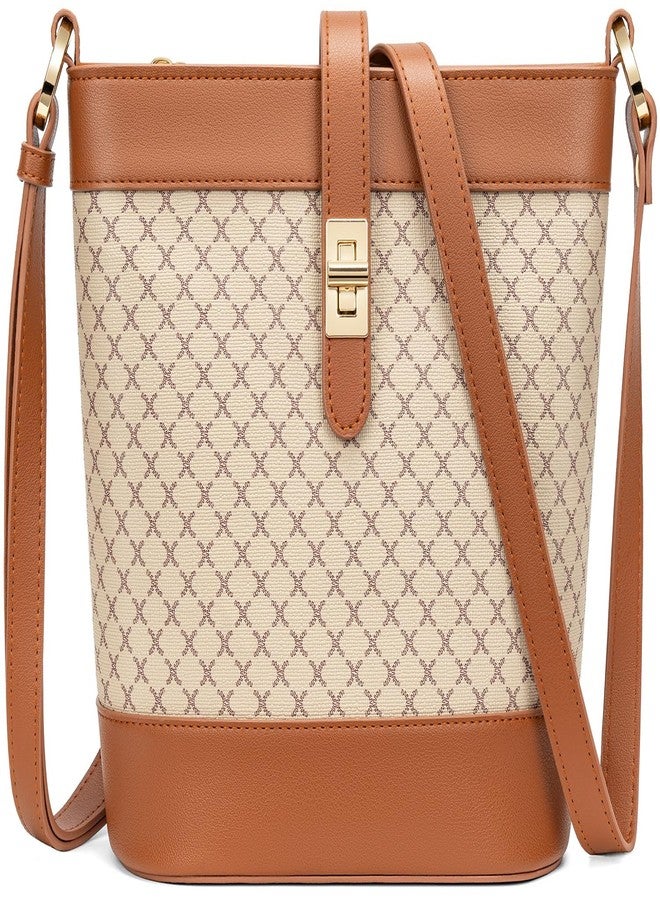 Peacocktion Bucket Bags for Women Trendy Vegan Leather Small Crossbody Purses Designer Shoulder Handbag - Image 1