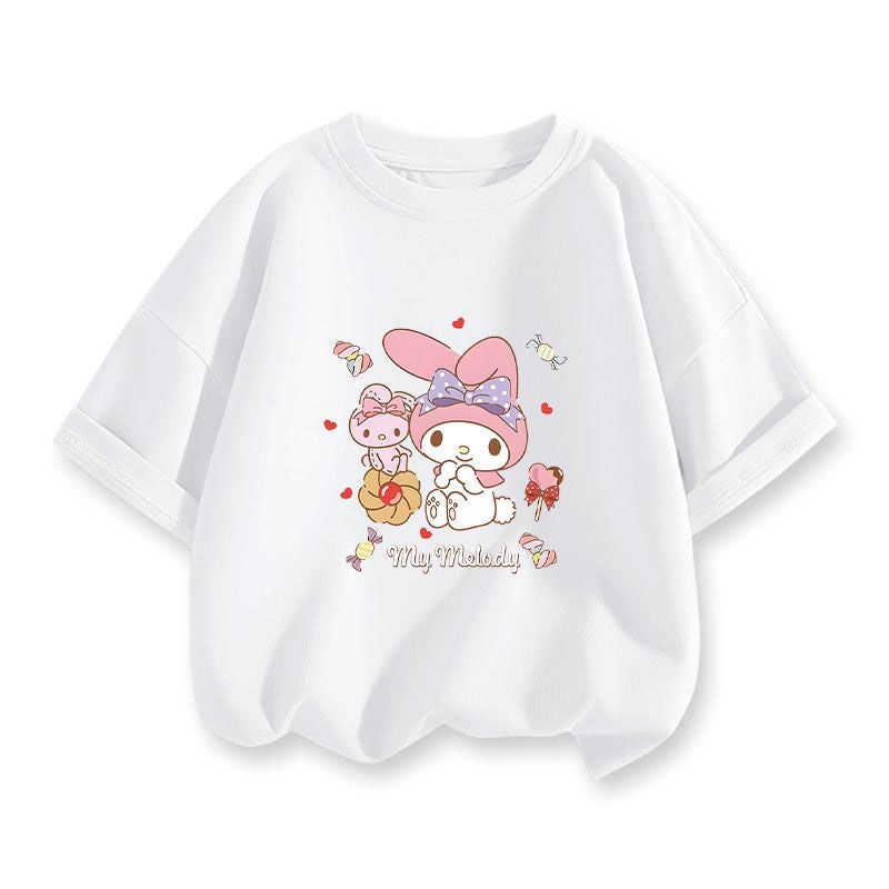 Coolometi Children'S Short-Sleeved Girls' Summer Printed T-Shirt New Children'S Yugui Dog Half-Sleeved Shirt Fashion - Image 1