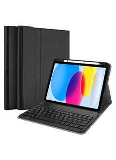 DUSALA Lightweight Smart Cover with Magnetically Detachable Wireless Keyboard for iPad 2022 (10th Gen) 10.9 inch Black  - Image 1