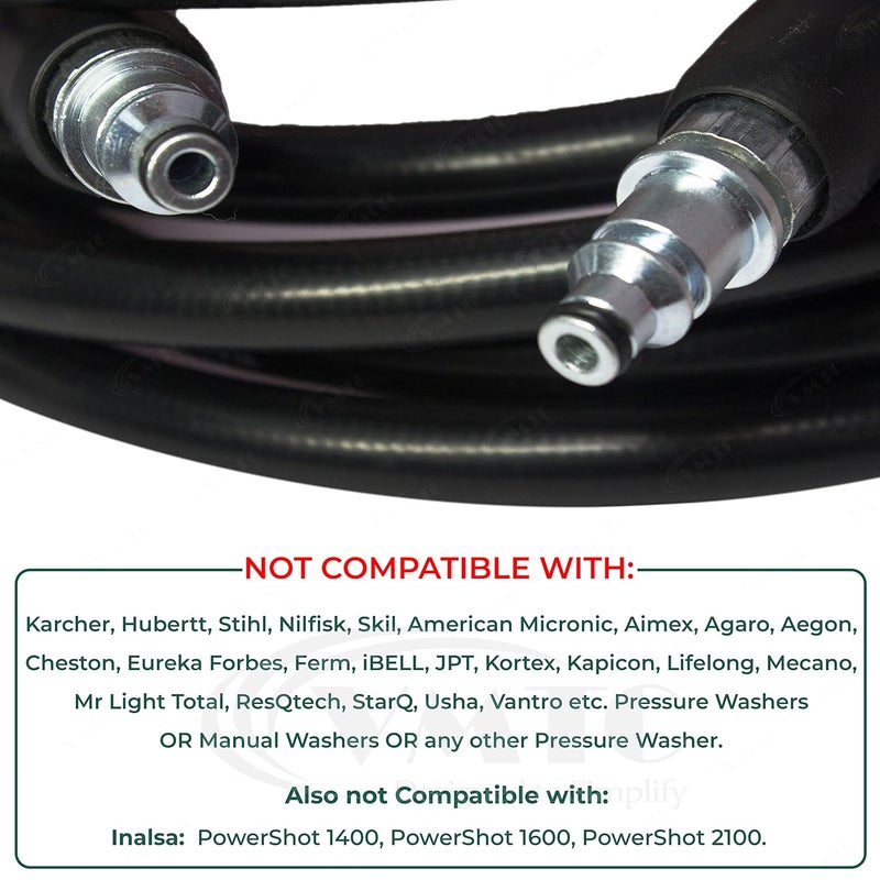 VMTC خرطوم متوافق مع ملحقات غسالة السيارات عالية الضغط من بلاك + ديكر (5 متر) - Image 4