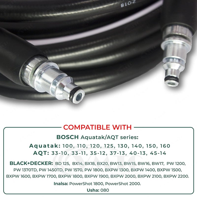 VMTC خرطوم متوافق مع ملحقات غسالة السيارات عالية الضغط من بلاك + ديكر (5 متر) - Image 2