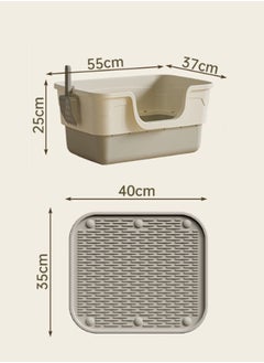 Generic Cat Litter Tray Box,Litter Box with High Side,Anti-Splashing Cats Litters Pan,Kitten Toilet with Litter Sifting Scoop,with Free Scoop Kitten High Side Large Cat Litter Tray for Big & Multiple Cats, Easy Cleaning Kitty Litter Box Anti-Leakage, Including Scoop  - Image 2