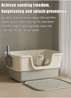 Generic Cat Litter Tray Box,Litter Box with High Side,Anti-Splashing Cats Litters Pan,Kitten Toilet with Litter Sifting Scoop,with Free Scoop Kitten High Side Large Cat Litter Tray for Big & Multiple Cats, Easy Cleaning Kitty Litter Box Anti-Leakage, Including Scoop  - Image 5