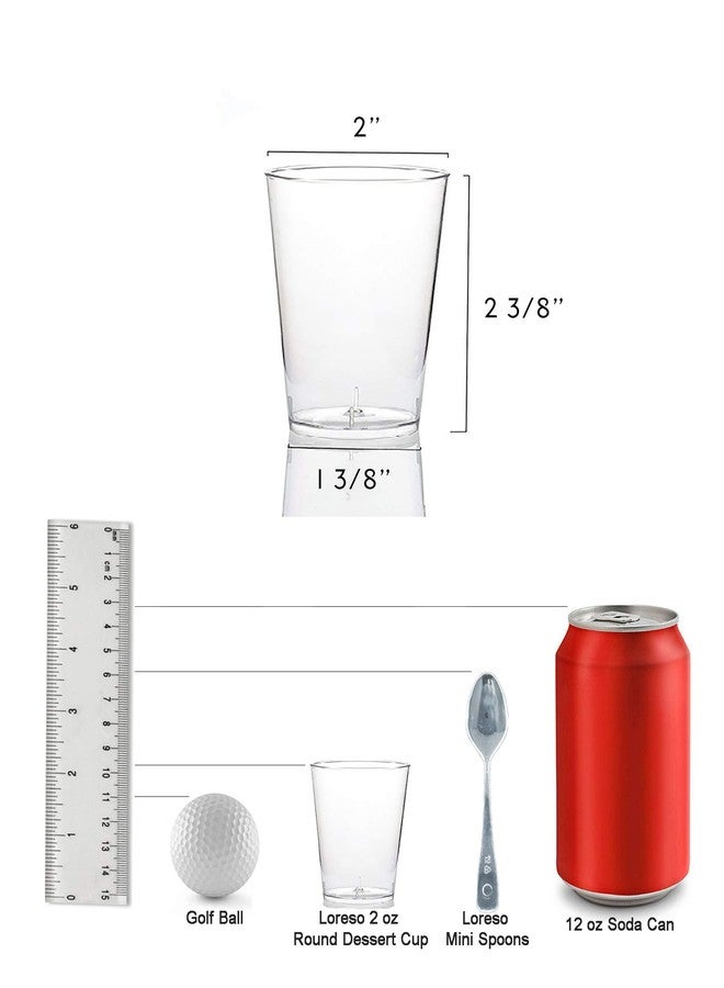 LSR LORESO Mini Dessert Cups 2 oz 96 Count - Round Clear Plastic Cups for Party, Plastic Small Serving Dessert Bowls, Shooter Cups for Sampling & Tasting - Reusable 96CT - Image 5
