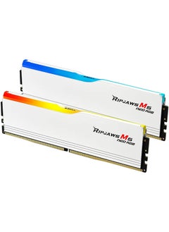 جي.سكيل مجموعة ذاكرة سطح المكتب DDR5 ثنائية القناة من سلسلة M5 Neo RGB من Ripjaws بسعة 32 جيجابايت (2x16 جيجابايت)، سرعة ذاكرة 6000 ميجابايت/ثانية، زمن انتقال CL36-48-48-96، AMD EXPO، جهد 1.25 فولت، أبيض | F5-6000J3648D16GX2-RM5NRW  - Image 2