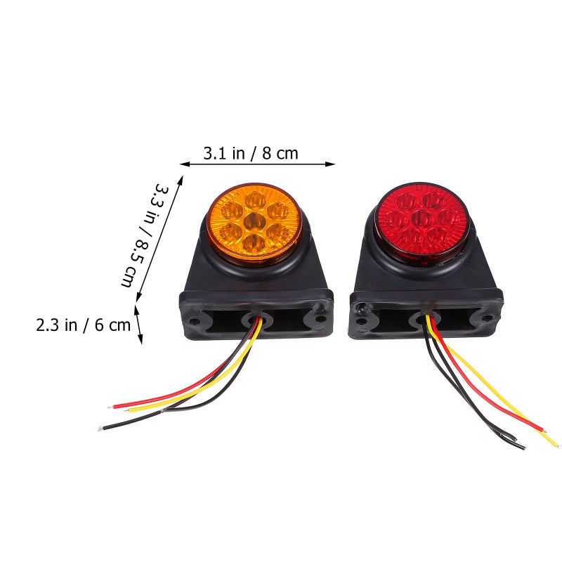 2pcs Practical Double-side Trailer Rear Light High Brightness Lorry Warning Lamp - Image 2