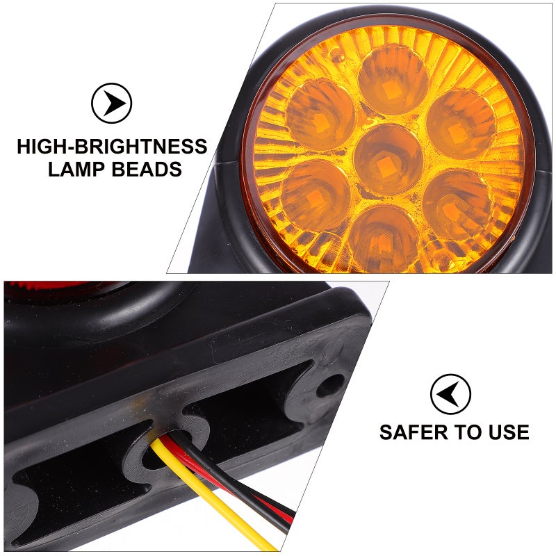 2pcs Practical Double-side Trailer Rear Light High Brightness Lorry Warning Lamp - Image 3