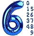 Mluchee 6 Balloon Number 40 Inch 6 7 Birthday Decorations 6 Year Old Birthday Balloon for Boy Girl Navy Blue 16 26 60 65 Numbers Balloons Birthday Party - Image 3