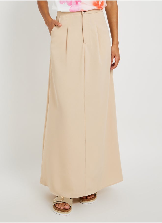Take Two Solid Pleated A-Line Maxi Skirt  - Image 2
