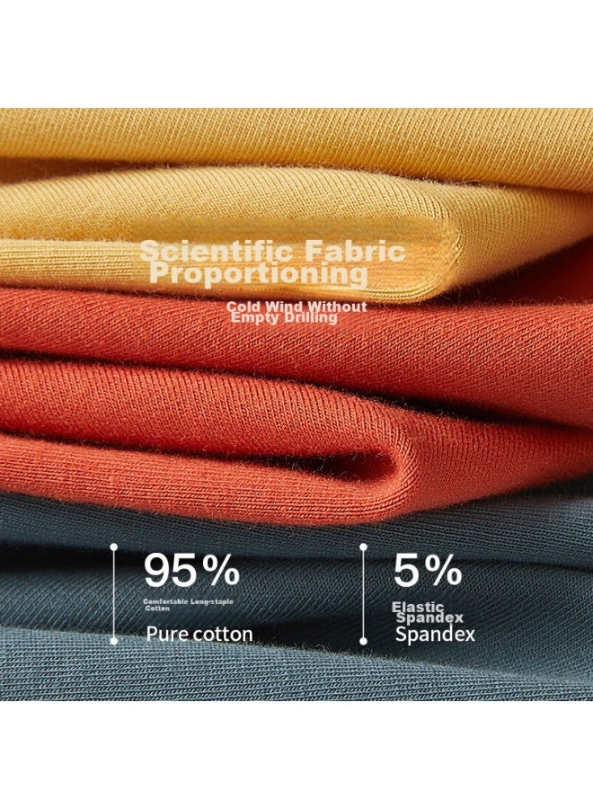 Liberal Freedom Series [ Fall New Arrival] Men's Pure Cotton Antibacterial Seamless Thermal Underwear, Youth Thin Base Layer Warm Pants - Image 3