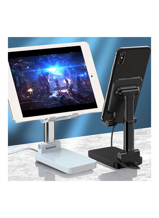 NIBEMINENT Retractable Phone/Tablet Stand With Power Bank White/Silver  - Image 4