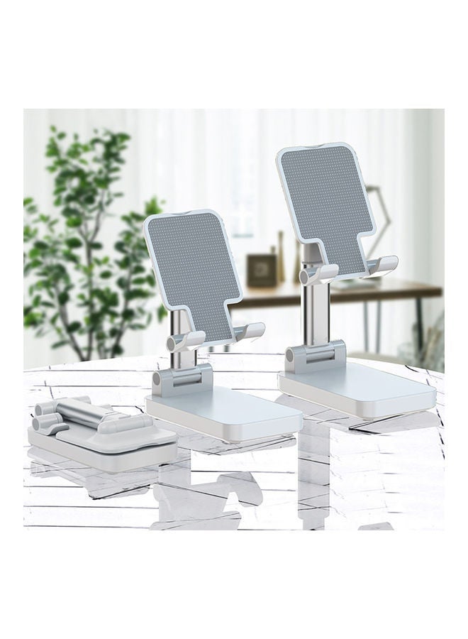 NIBEMINENT Retractable Phone/Tablet Stand With Power Bank White/Silver  - Image 2