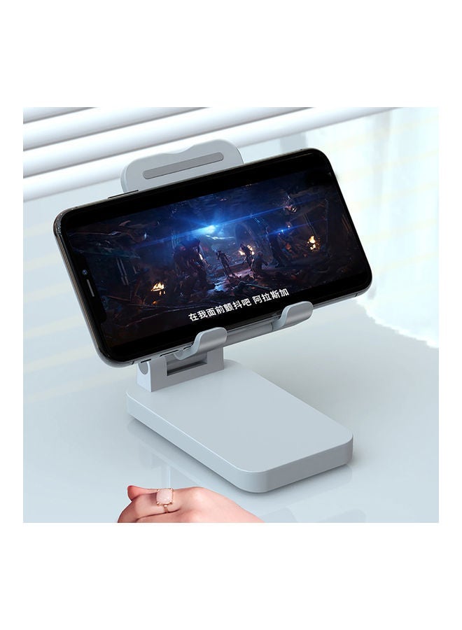 NIBEMINENT Retractable Phone/Tablet Stand With Power Bank White/Silver  - Image 5