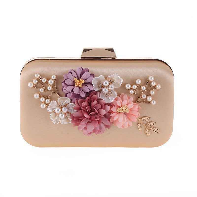 Bag Women'S Bag Pu New Luxury Rose Flower Chain Women'S Flash Evening Bag Clutch Bag Gift Bag 1290 Bag - Image 3