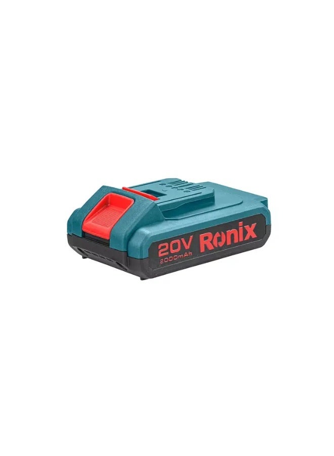 Ronix 8990 20V 2Ah Li-Ion Battery, LED Indicator, German Technology #Ronix 8990 - Image 1
