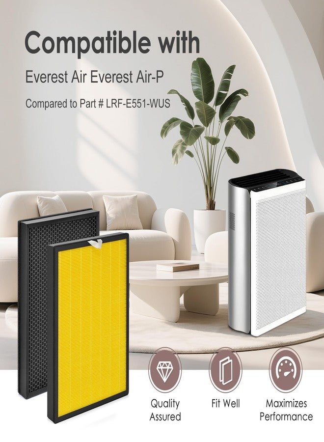 HSIAMEN [Pet Care] EverestAir-RF Replacement Filter Compatible with LEVOIT Everest Air EverestAir-P Air Purifier, 3-in-1 H13 True HEPA Activated Carbon Filters, Compared to Part# LRF-E551-WUS, 2-Pack - Image 2