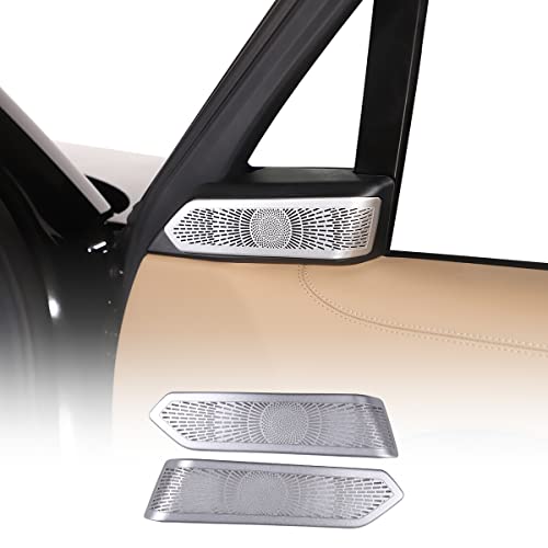 JONKOKO Stainless Steel Car A-Pillar Audio Speaker Tweeters Cover Trim for Land Rover Range Rover Vogue L460 2023 Car Door Stereo Speaker Cover for Range Rover Sport 2023 Auto Accessories (Silver) - Image 1