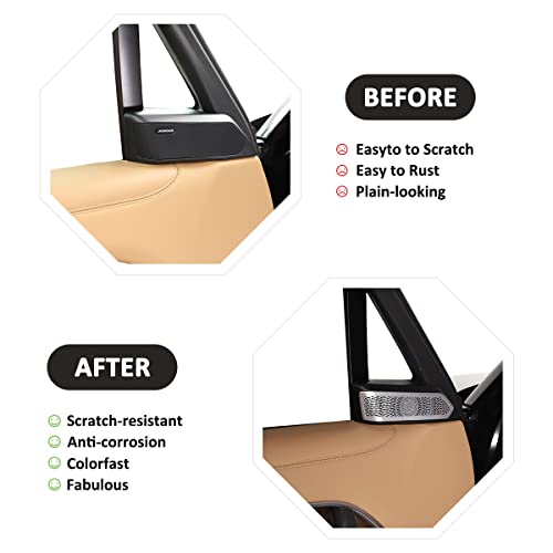 JONKOKO Stainless Steel Car A-Pillar Audio Speaker Tweeters Cover Trim for Land Rover Range Rover Vogue L460 2023 Car Door Stereo Speaker Cover for Range Rover Sport 2023 Auto Accessories (Silver) - Image 2