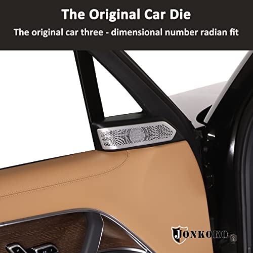 JONKOKO Stainless Steel Car A-Pillar Audio Speaker Tweeters Cover Trim for Land Rover Range Rover Vogue L460 2023 Car Door Stereo Speaker Cover for Range Rover Sport 2023 Auto Accessories (Silver) - Image 3