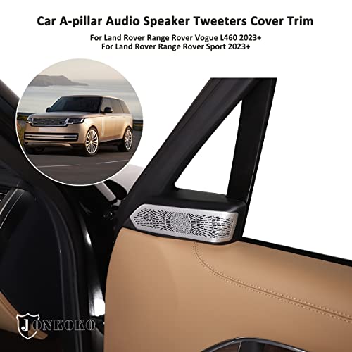 JONKOKO Stainless Steel Car A-Pillar Audio Speaker Tweeters Cover Trim for Land Rover Range Rover Vogue L460 2023 Car Door Stereo Speaker Cover for Range Rover Sport 2023 Auto Accessories (Silver) - Image 4