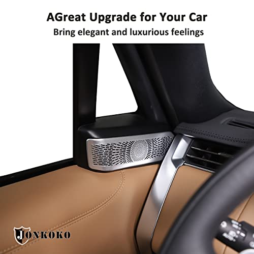 JONKOKO Stainless Steel Car A-Pillar Audio Speaker Tweeters Cover Trim for Land Rover Range Rover Vogue L460 2023 Car Door Stereo Speaker Cover for Range Rover Sport 2023 Auto Accessories (Silver) - Image 5