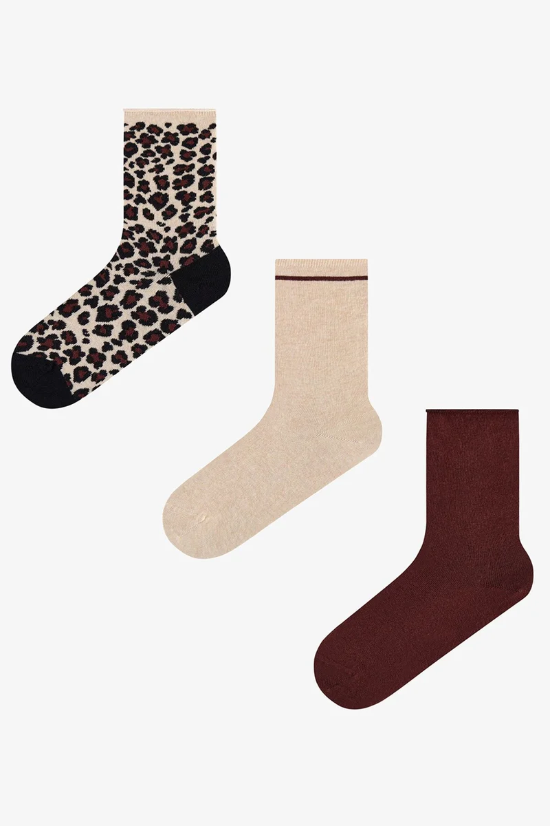 Penti PENTI Relax Leopard Cotton 2-Pack Crew Socks