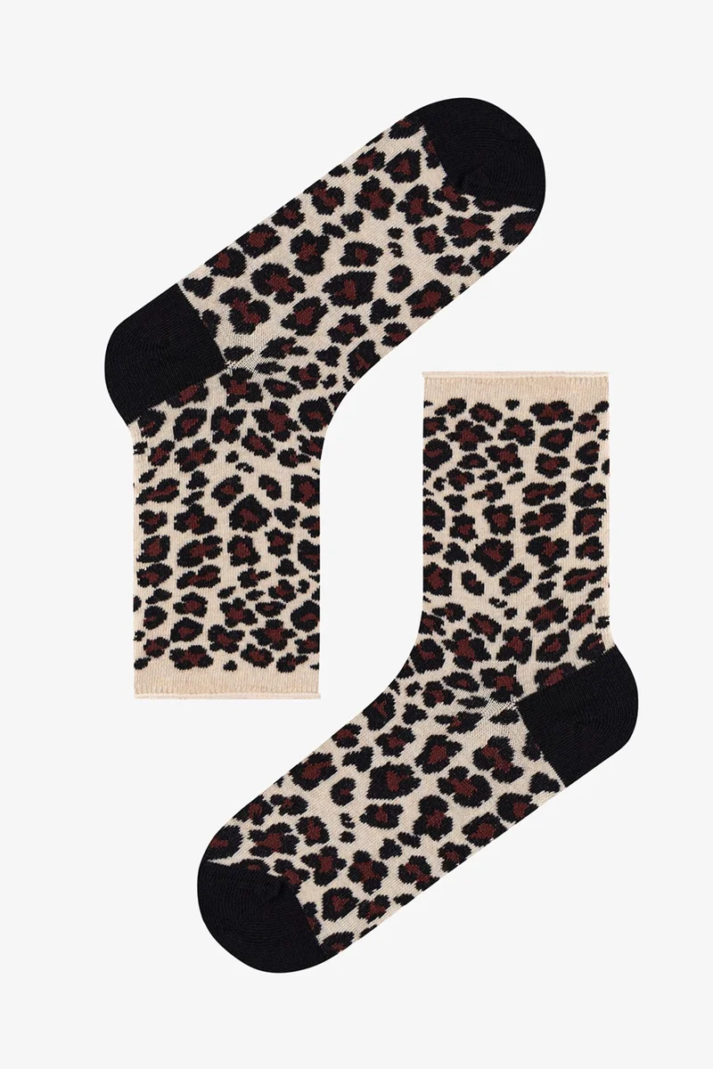 Penti PENTI Relax Leopard Cotton 2-Pack Crew Socks