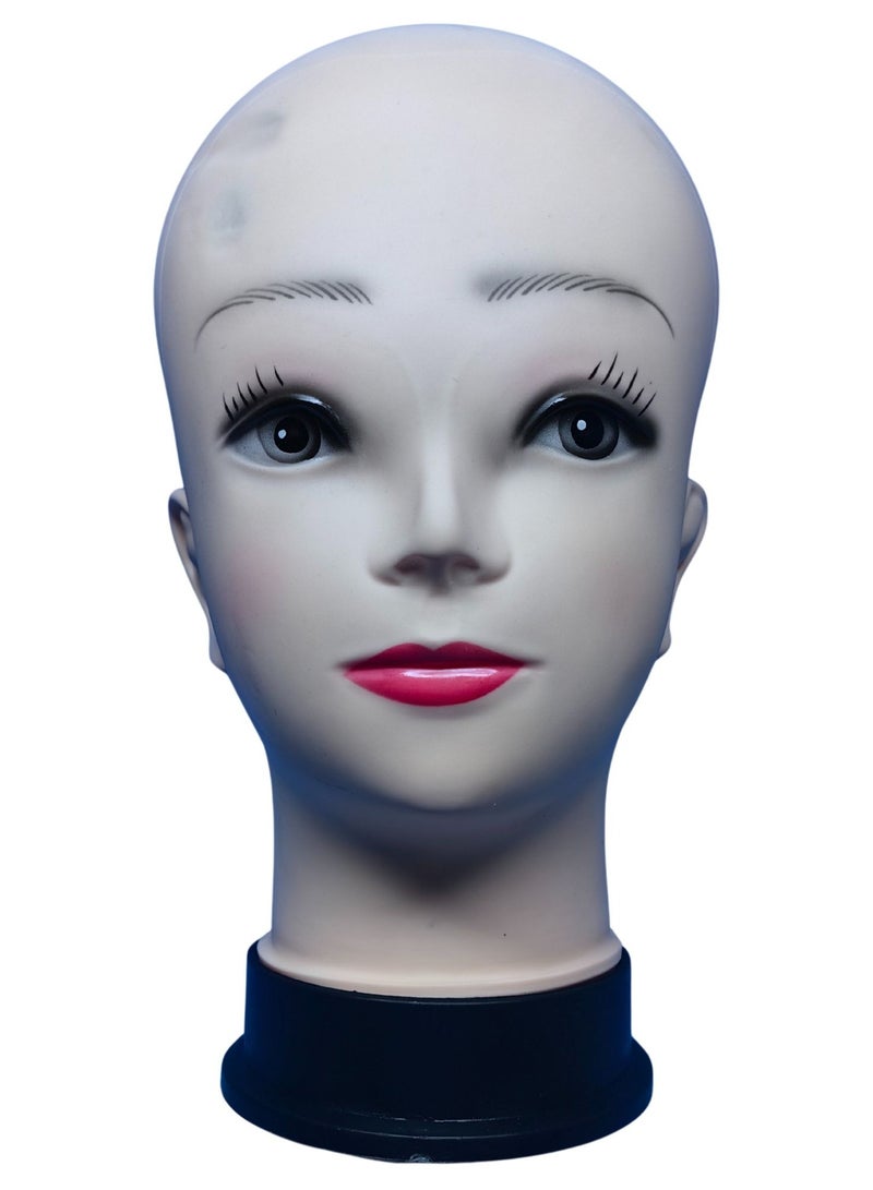 أورتوك رأس تمثال عرض أزياء لتصفيف الشعر المستعار، وممارسة المكياج وتصفيف الشعر - رأس تدريب أنثوي على تصميم الشعر المستعار بمميزات واقعية وقاعدة ثابتة وطلاء مطاطي ناعم لطالبات التجميل والتجميل 16x19x27 سم - Image 1
