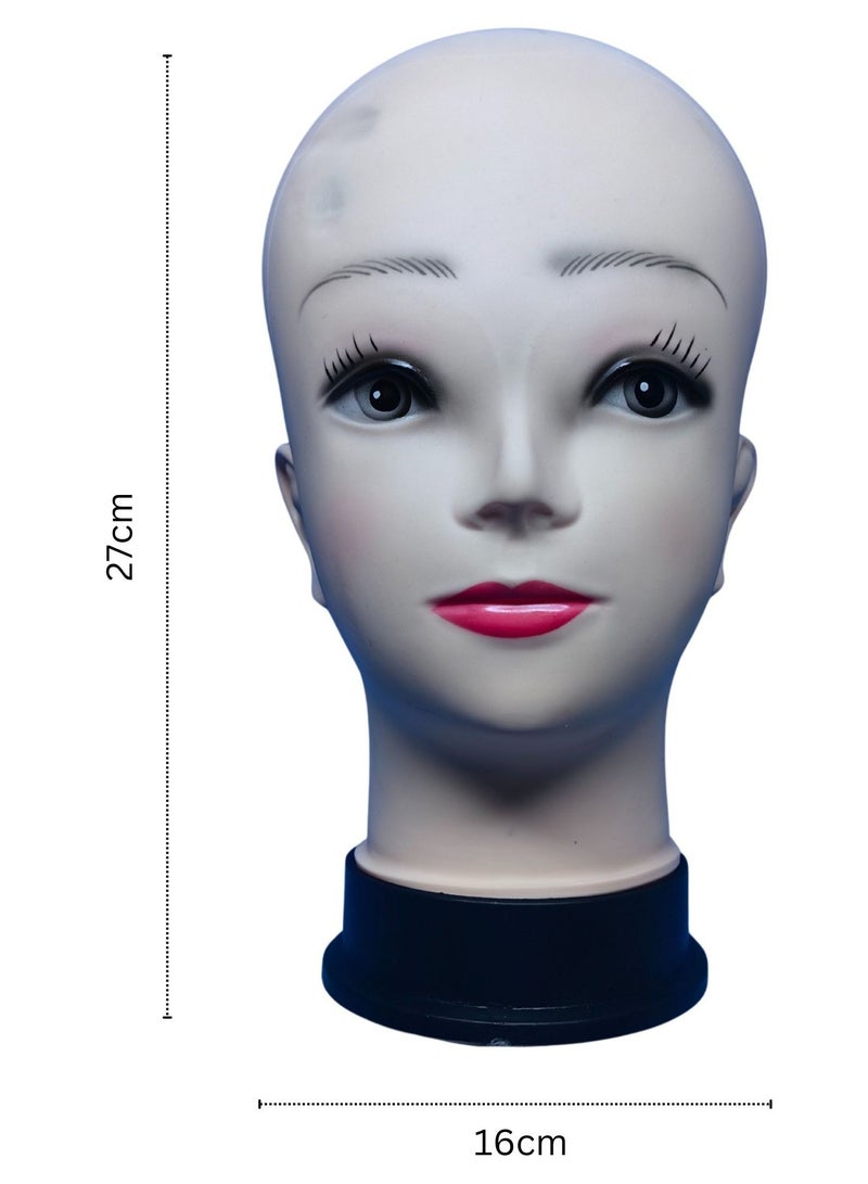 أورتوك رأس تمثال عرض أزياء لتصفيف الشعر المستعار، وممارسة المكياج وتصفيف الشعر - رأس تدريب أنثوي على تصميم الشعر المستعار بمميزات واقعية وقاعدة ثابتة وطلاء مطاطي ناعم لطالبات التجميل والتجميل 16x19x27 سم - Image 4