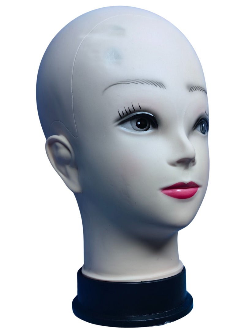 أورتوك رأس تمثال عرض أزياء لتصفيف الشعر المستعار، وممارسة المكياج وتصفيف الشعر - رأس تدريب أنثوي على تصميم الشعر المستعار بمميزات واقعية وقاعدة ثابتة وطلاء مطاطي ناعم لطالبات التجميل والتجميل 16x19x27 سم - Image 2