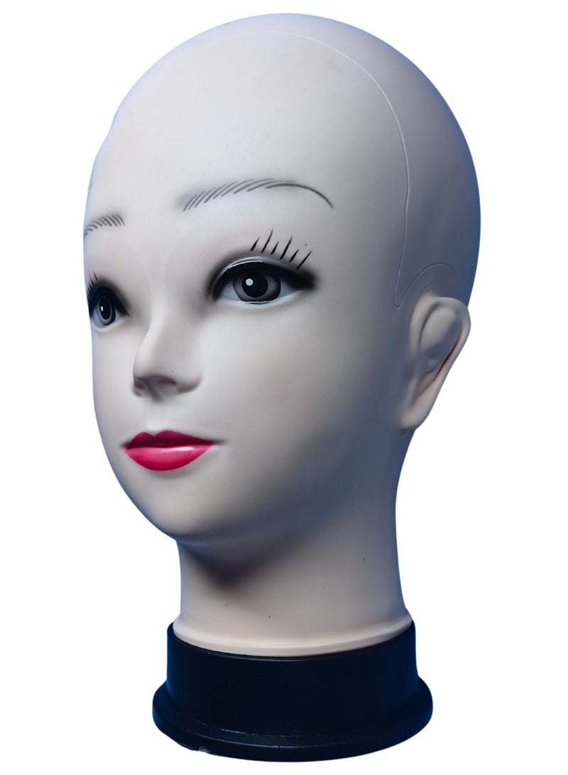 أورتوك رأس تمثال عرض أزياء لتصفيف الشعر المستعار، وممارسة المكياج وتصفيف الشعر - رأس تدريب أنثوي على تصميم الشعر المستعار بمميزات واقعية وقاعدة ثابتة وطلاء مطاطي ناعم لطالبات التجميل والتجميل 16x19x27 سم - Image 3