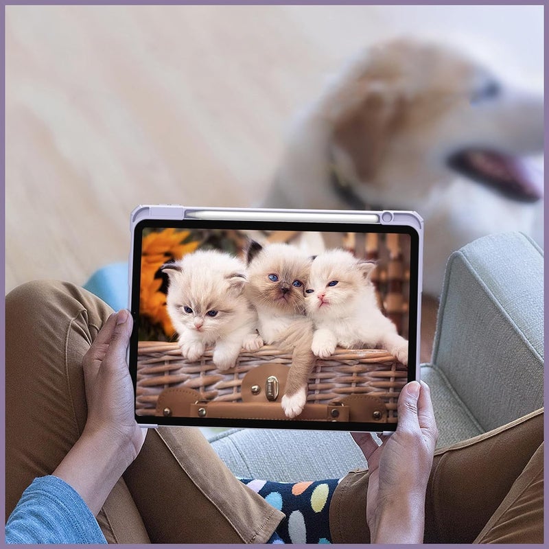 ProElite Case Cover for Apple iPad (A16) 11th/10th Generation (2025/2022), Transparent case Cover with Pencil Holder for iPad 11th/10th Gen 2025/2022, Marble Purple - Image 4