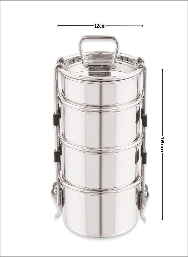 PDDFALCON Royal Lunch Box Stainless Steel Lunch Box Set,Airtight Lids,100% Leak-Proof, BIS Certified, Jindal Seal & Made in India Portable, Includes Carry Bag,(Royal Mega with Bag 1500ml (Sea Green) - Image 2