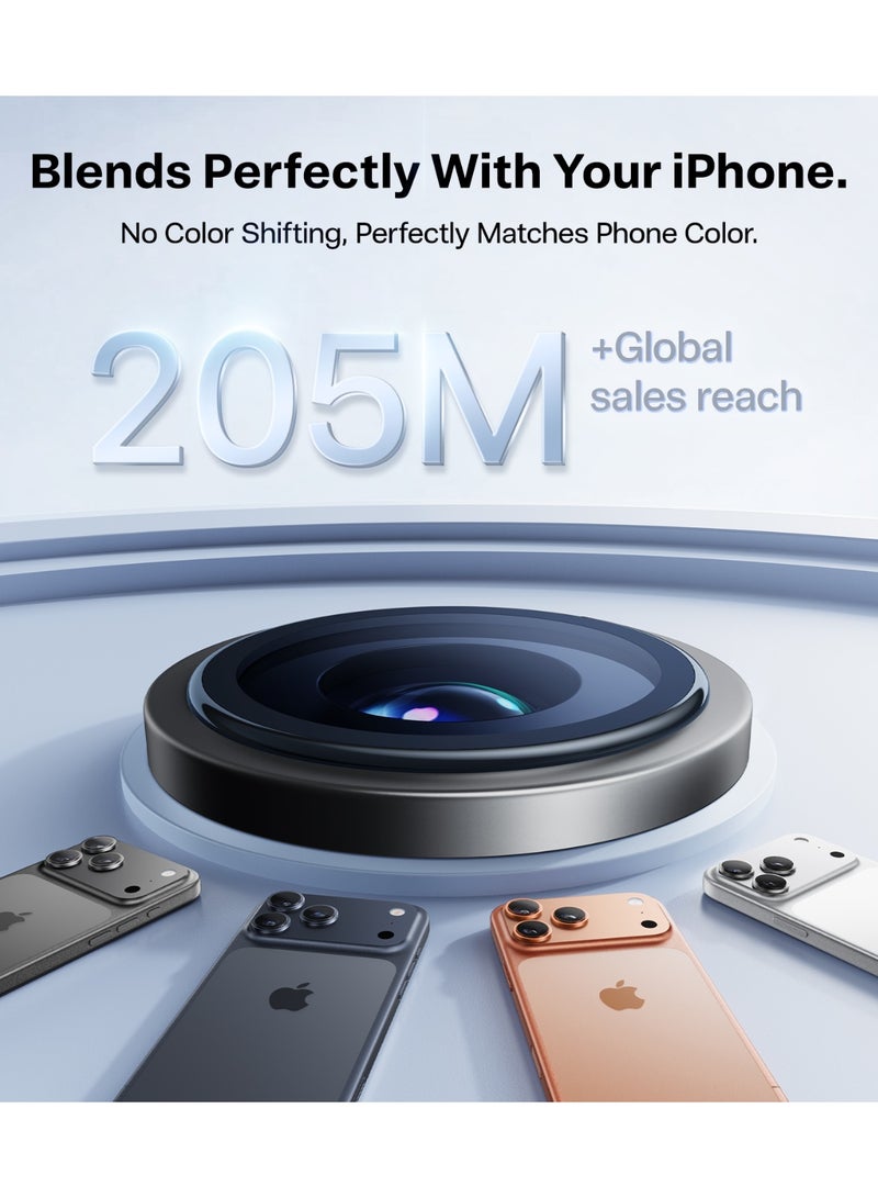 TORRAS iPhone 17 Pro Max LensGuard, 3-Lens Camera Protector, 9H+ Tempered Glass, Scratch Resistant, Anti-Fingerprint, Ultra- Easy Installation – Black - Image 2