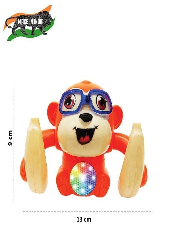 Space Enterprises Dancing Monkey Musical Toy for Kids Baby Spinning Rolling Doll Tumble Toy with Voice Control Musical Light and Sound Effects with Sensor - ISI Mark - Multicolor - Image 2
