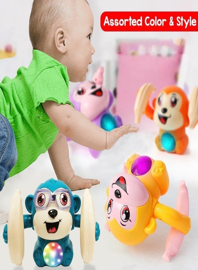 Space Enterprises Dancing Monkey Musical Toy for Kids Baby Spinning Rolling Doll Tumble Toy with Voice Control Musical Light and Sound Effects with Sensor - ISI Mark - Multicolor - Image 3