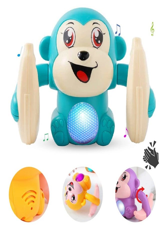 Space Enterprises Dancing Monkey Musical Toy for Kids Baby Spinning Rolling Doll Tumble Toy with Voice Control Musical Light and Sound Effects with Sensor - ISI Mark - Multicolor - Image 1