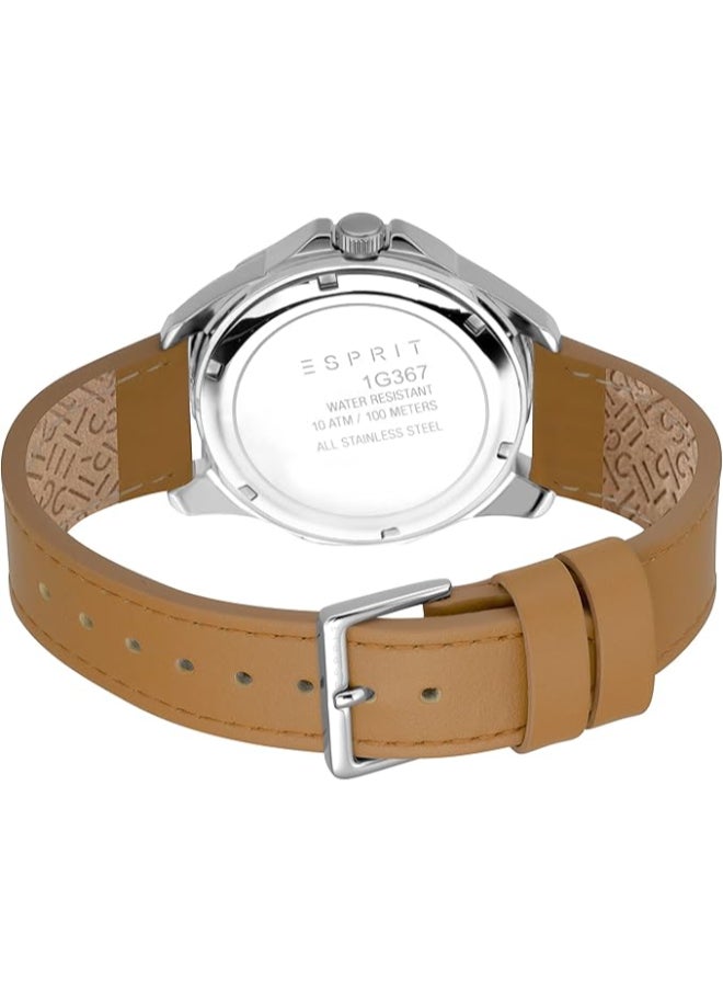 ESPRIT Men's Analog Round Shape PU Leather Wrist Watch ES1G367L0035  - Image 5