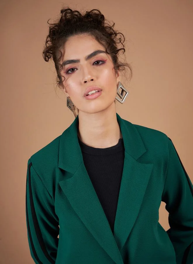 SASSAFRAS Contrast Tape Blazer & Straight Pants Co-Ord by Styli