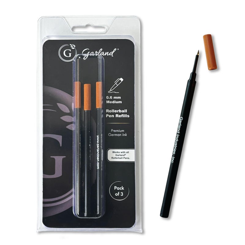 Garland Safety Ceramic Rollerball Refill, Stainless Steel Tip, 0.6mm Medium Point, Smooth Writing German Ink, Schmidt 888 Size, 3 Pack (Black) - Image 4