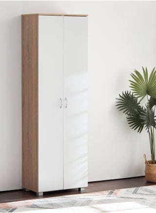 Capri 33-Pair Tall Shoe Cabinet 37x190x60 cm - 2 doors,10 shelves , Engineered Wood With Foil Veneer - pzsku/Z15B63B12122D01030FD4Z/45/_/1717478427/55496c18-4b46-4d1a-b732-53a98e2dd245