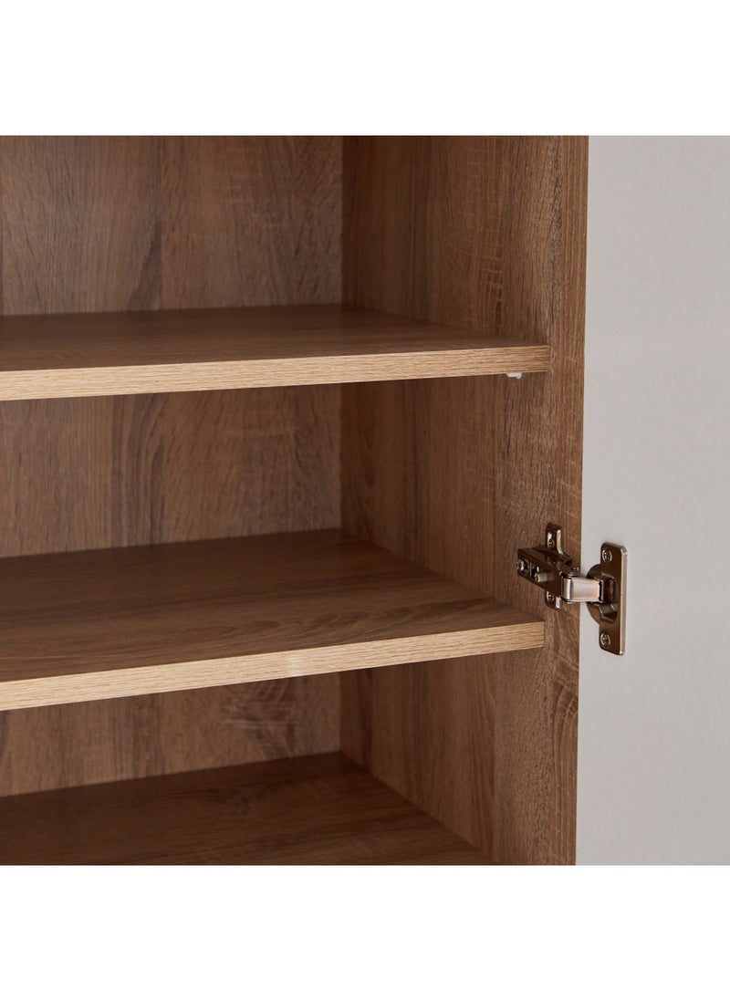 Capri 33-Pair Tall Shoe Cabinet 37x190x60 cm - 2 doors,10 shelves , Engineered Wood With Foil Veneer