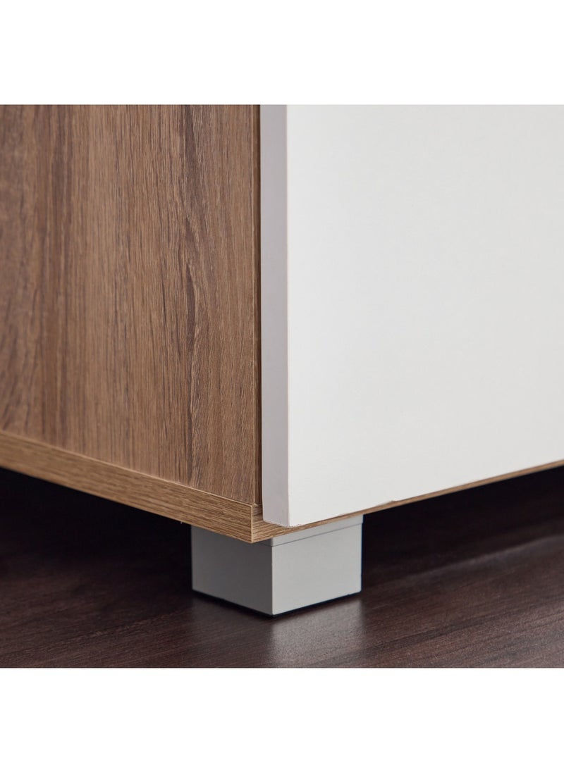Capri 33-Pair Tall Shoe Cabinet 37x190x60 cm - 2 doors,10 shelves , Engineered Wood With Foil Veneer
