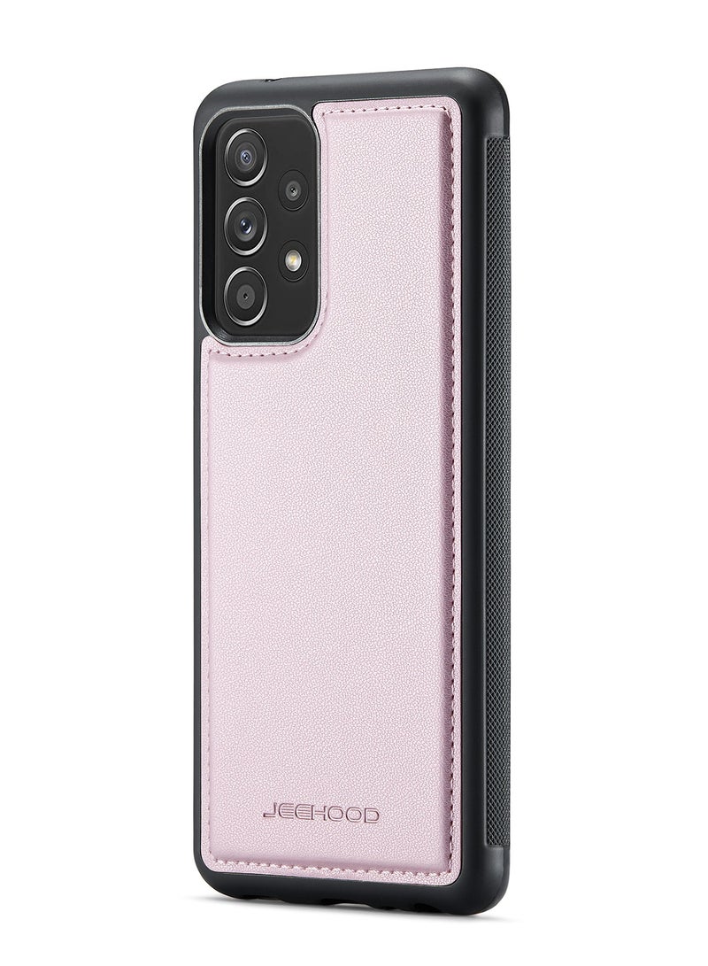 JEEHOOD Phone Case cover Luxury PU Leather Back Cover Cover  Compatible with  Samsung Galaxy A52/A52s (Pink) - Image 1