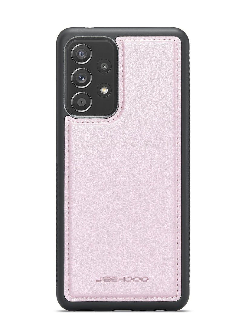 JEEHOOD Phone Case cover Luxury PU Leather Back Cover Cover  Compatible with  Samsung Galaxy A52/A52s (Pink) - Image 2