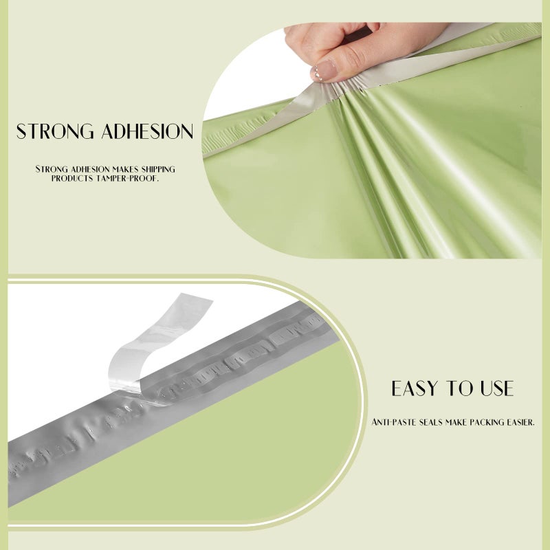 Metronic Poly Mailers 14.5X19 100PC, Strong Adhesive Shipping Bags for Clothing, Waterproof and Tear-Proof Shipping Envelopes, Packaging Bags Mailers Poly Bags, Avocado Green - Image 3