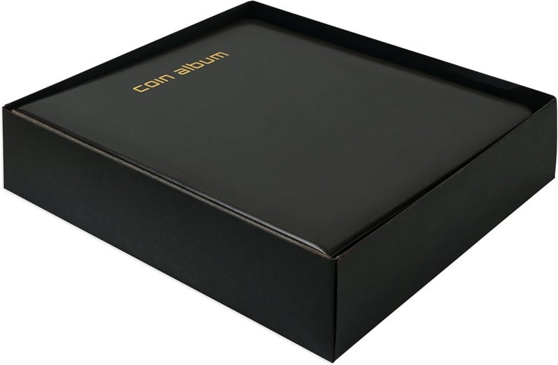 FIS Coin Album - Chocolate Brown, 250x270mm, Metal Binding Ring, 5x4cm Pockets - Image 1
