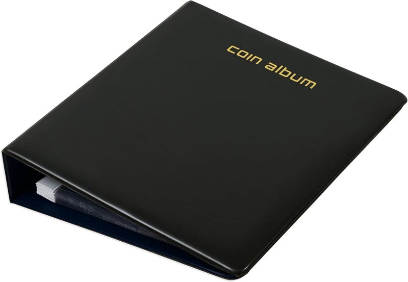 FIS Coin Album - Chocolate Brown, 250x270mm, Metal Binding Ring, 5x4cm Pockets - Image 4
