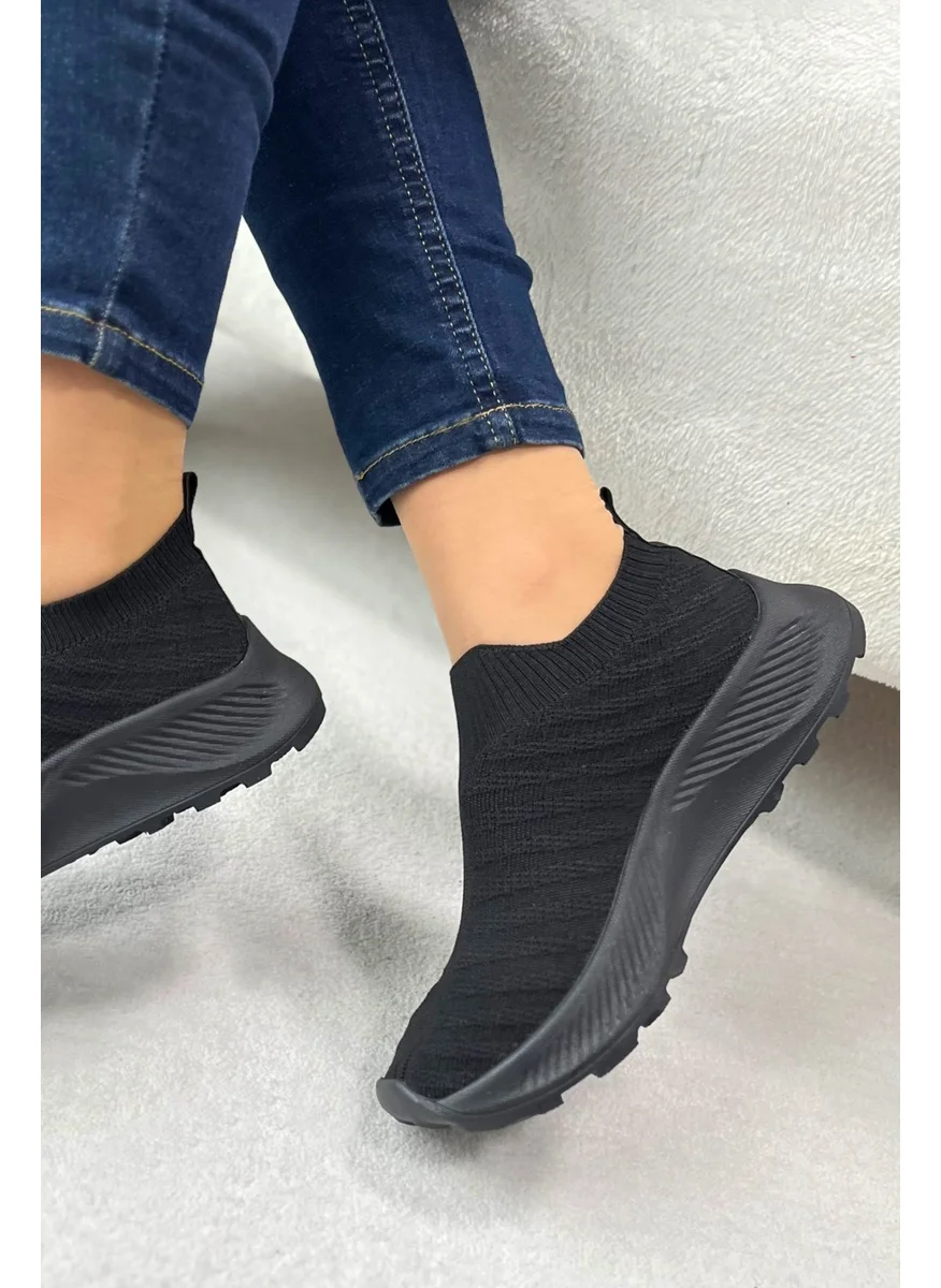 Tofisa 22042-BLACK-BLACK Knitted Shoes
